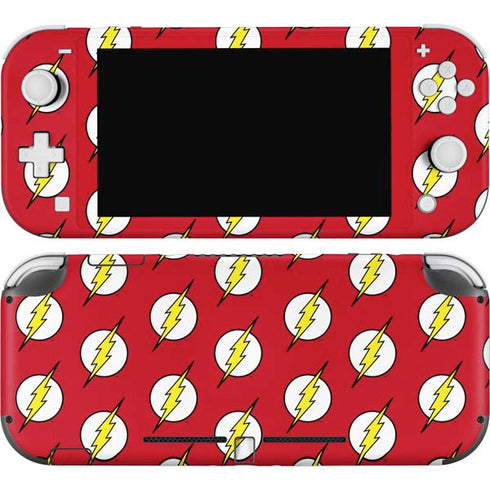 DC Comics The Flash Logo Pattern Nintendo Switch Lite Skin